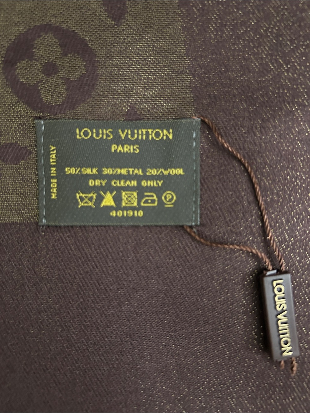 Louis Vuitton new without tags wool and Silk Brown Monogram Long Scarf - Picture 5 of 11